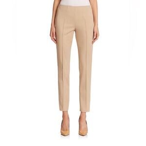Akris Melissa Techno Slim Pants Ankle Cream Tam Dress Pant Trouser 14 Career